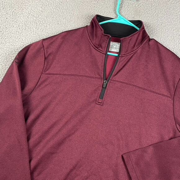 Callaway 1/4 Zip Pullover Sweater Men's Large Red Athletic Preppy Sports Golf - Picture 2 of 8